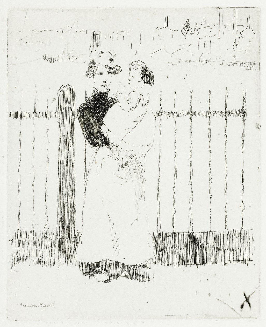 Emma y su bebé, Chelsea Embankment de Theodore Roussel