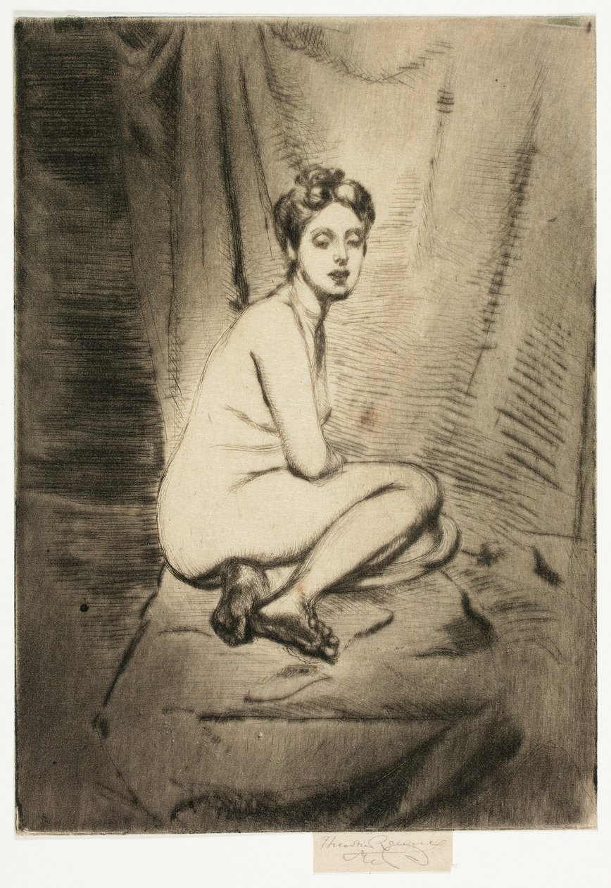 Figura de una mujer agachada de Theodore Roussel