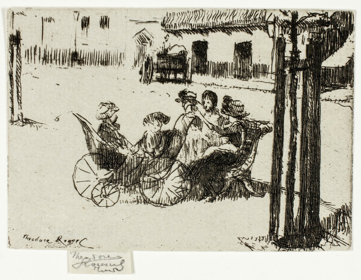 Niñas pequeñas y cochecitos, Chelsea Embankment de Theodore Roussel