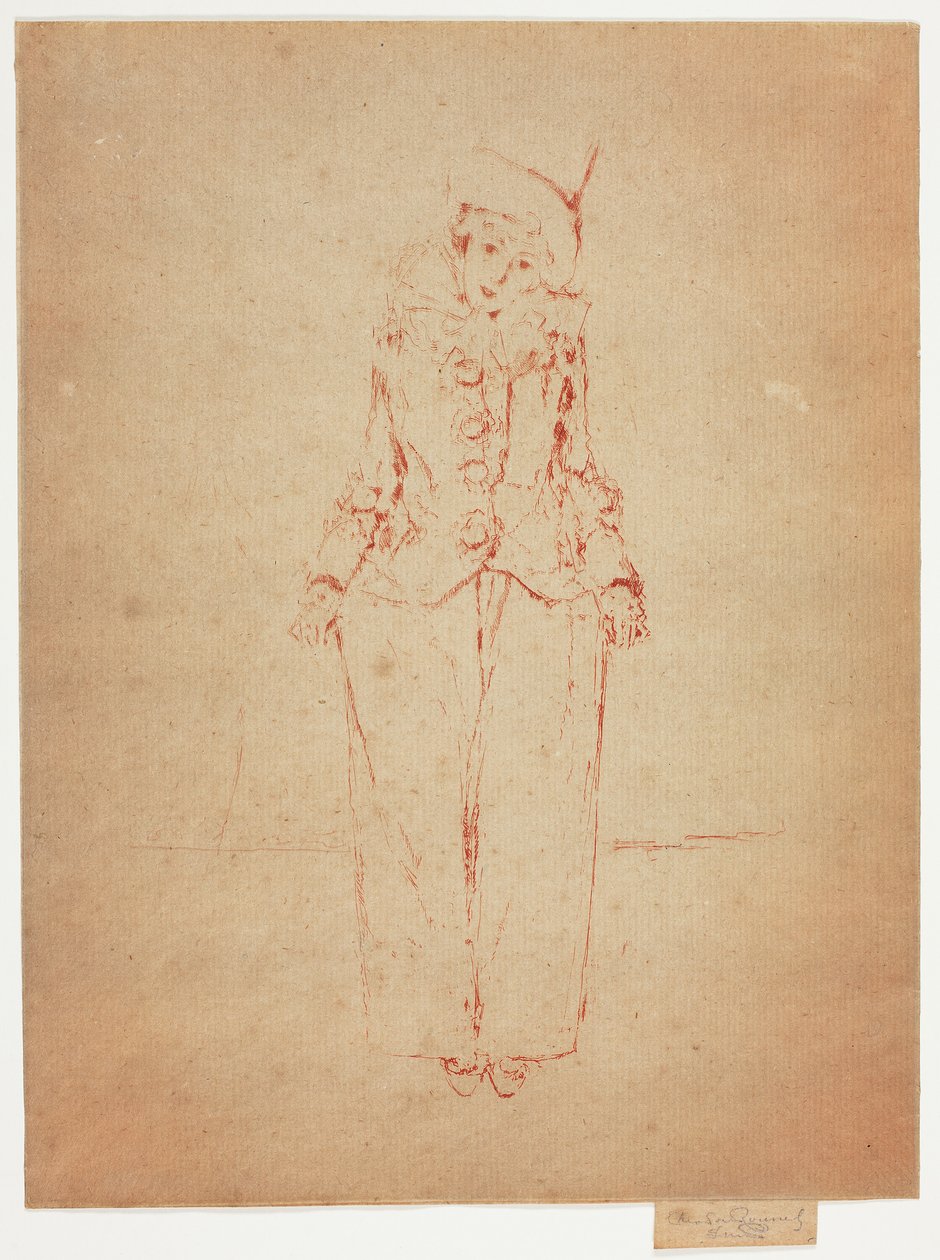 Pierrot en pie, retrato de la dama A. C. de Theodore Roussel