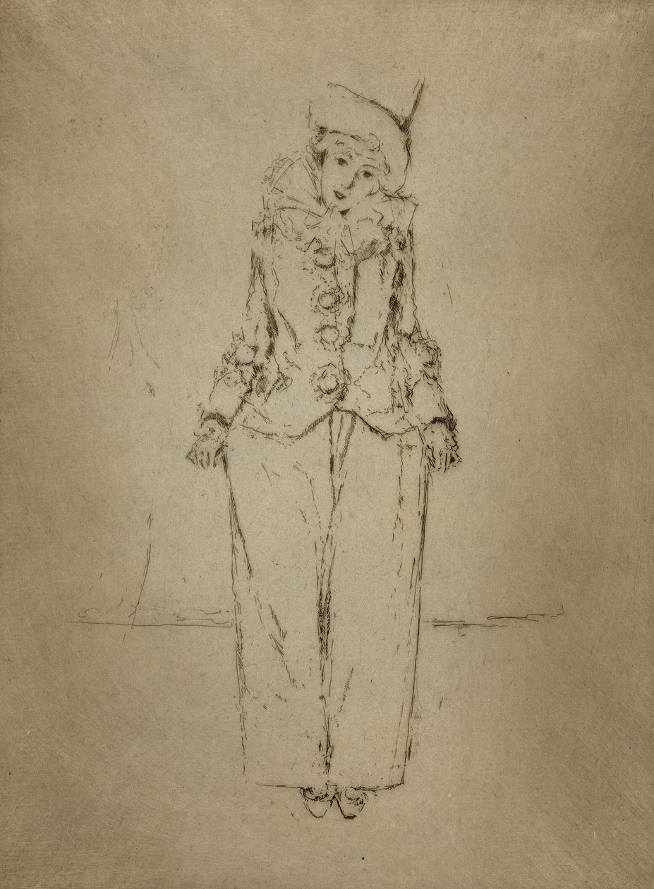 Pierrot en Pie, Retrato de la Dama A. C. de Theodore Roussel