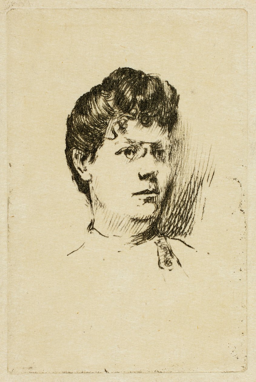 Boceto de cabeza de mujer de Theodore Roussel