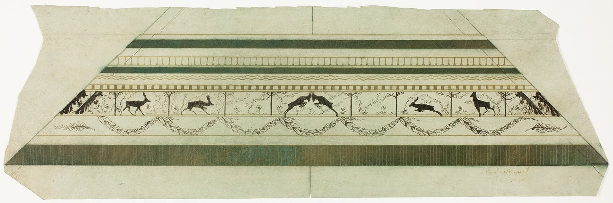 Marco con motivo de ciervo y flores (sección inferior del marco) de Theodore Roussel