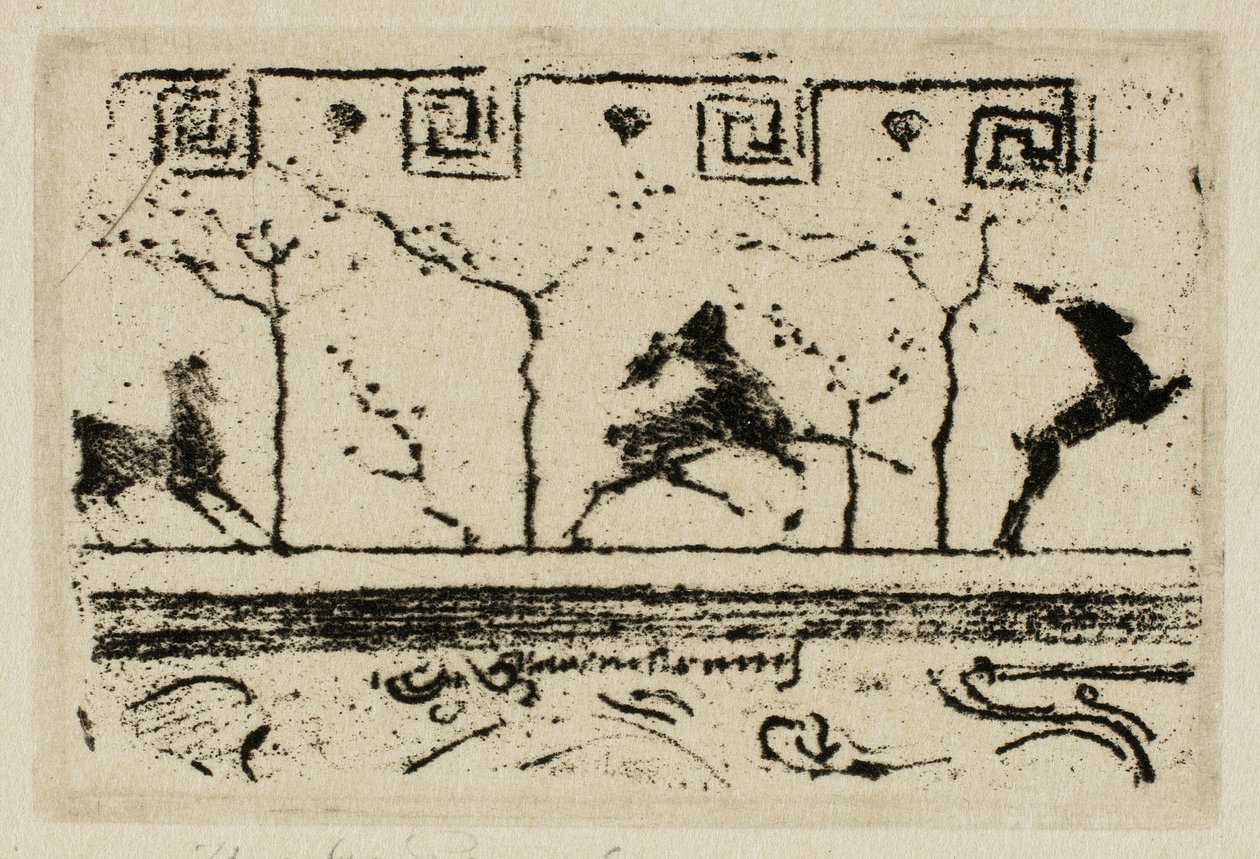 Ciervos, un estudio para la decoración de un marco (Tercera versión) de Theodore Roussel