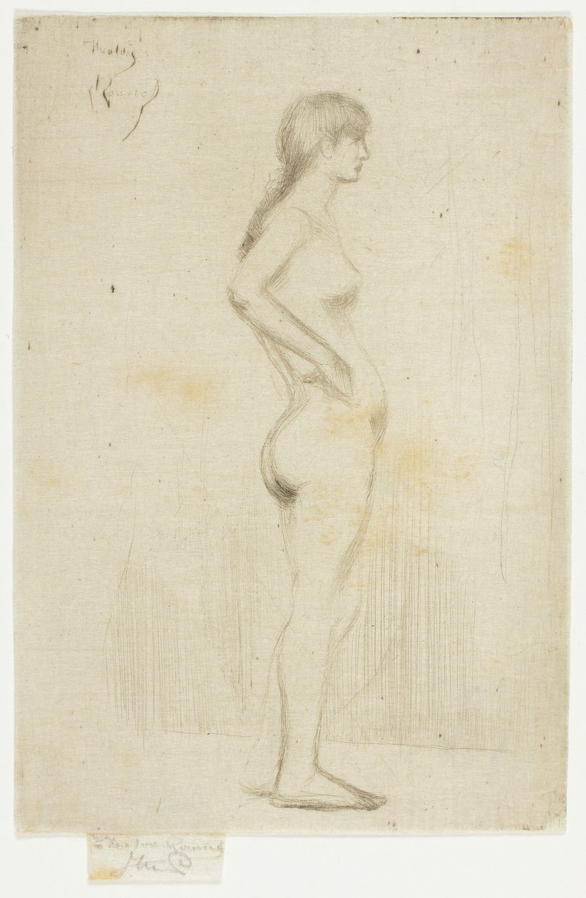 Estudio de una niña desnuda de pie de Theodore Roussel