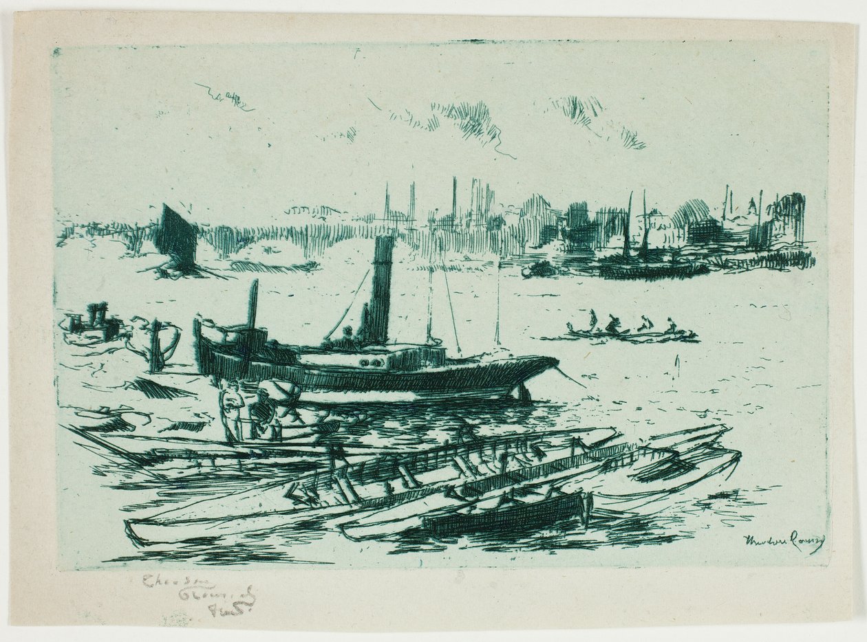 El lanzamiento de vapor, Chelsea Embankment de Theodore Roussel