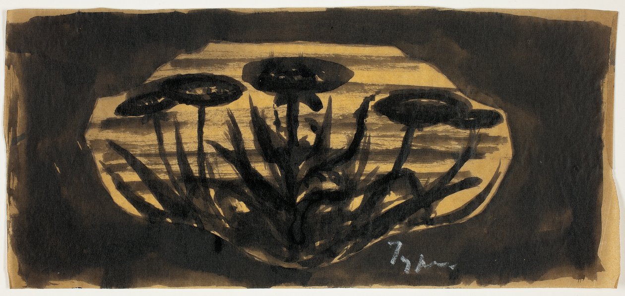 Dibujo sin título para cartucho de marco (Motivo vegetal) de Theodore Roussel