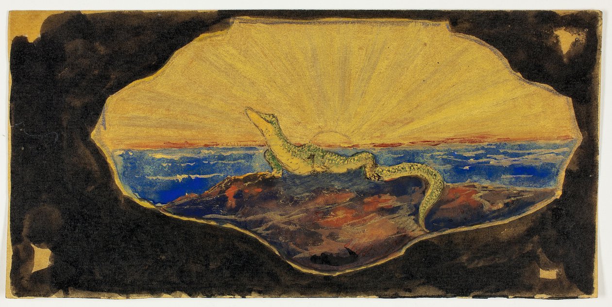 Dibujo sin título para cartucho de marco (Salamandra) de Theodore Roussel