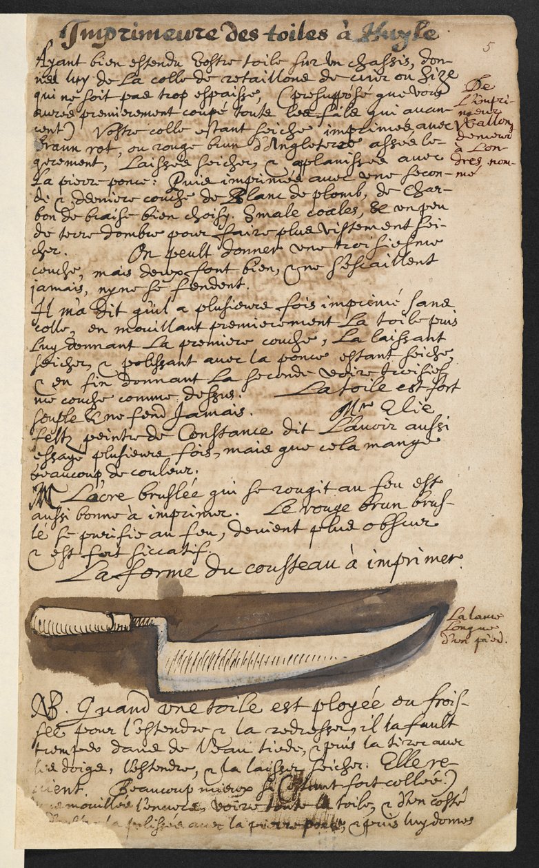 Cuchilla de cebado (ilustración) de Theodore Turquet de Mayerne