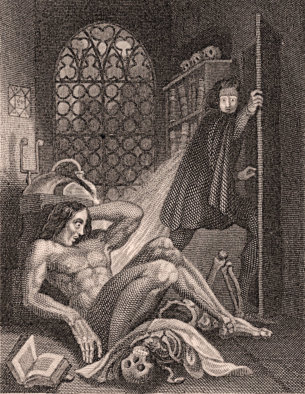 Víctor Frankenstein disgustado con su creación de Theodore Von Holst
