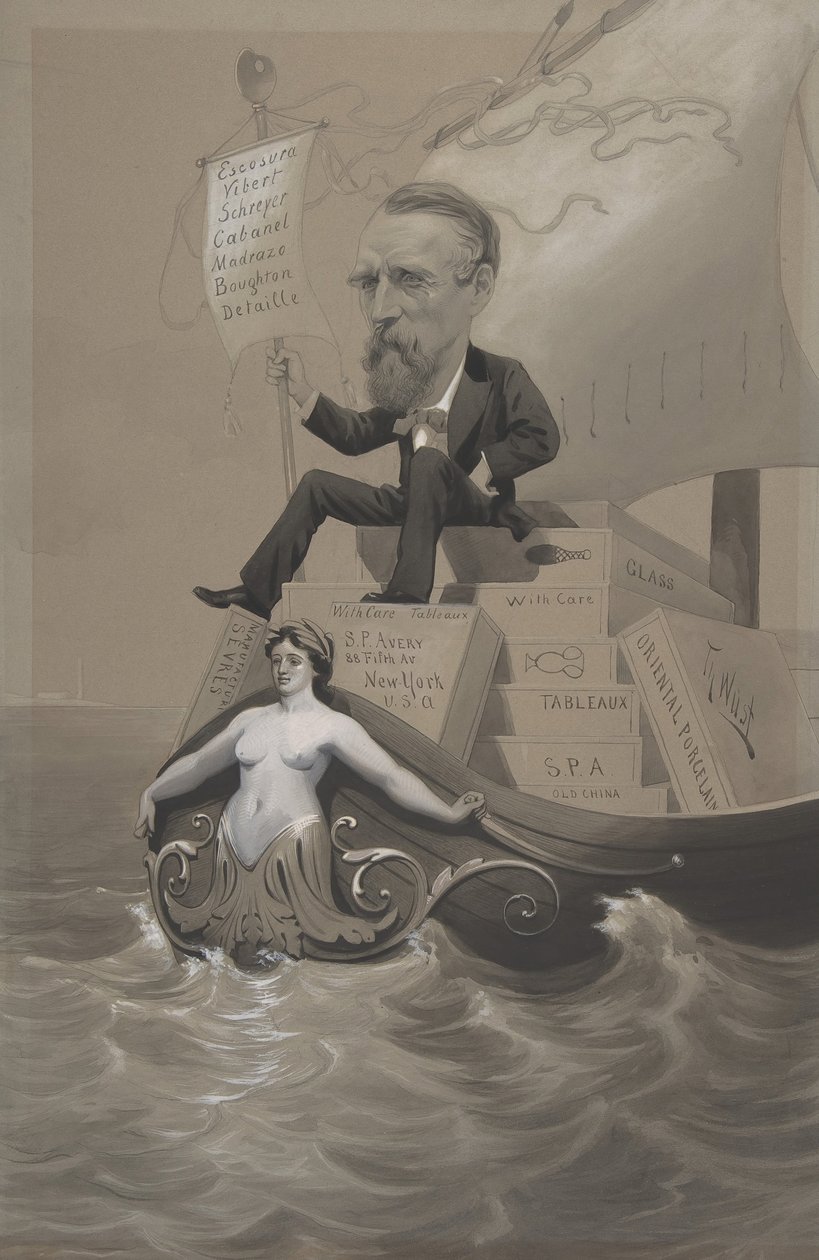 Samuel P. Avery transportando sus tesoros a través del mar, ca. 1875-80 de Theodore Wust