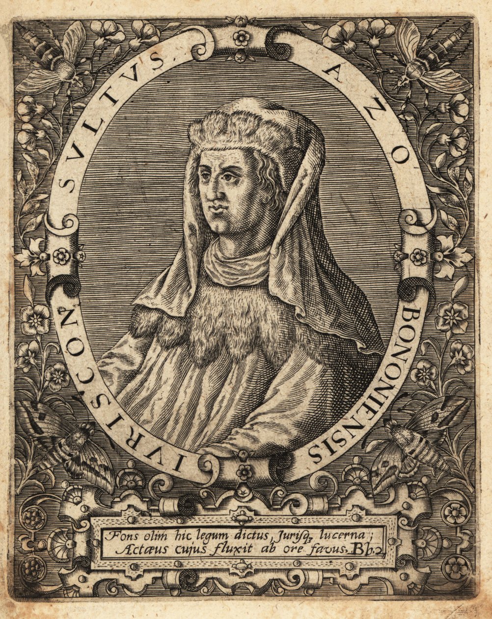 Azo de Bolonia, fl. 1150-1230, jurista italiano de Theodore de Bry