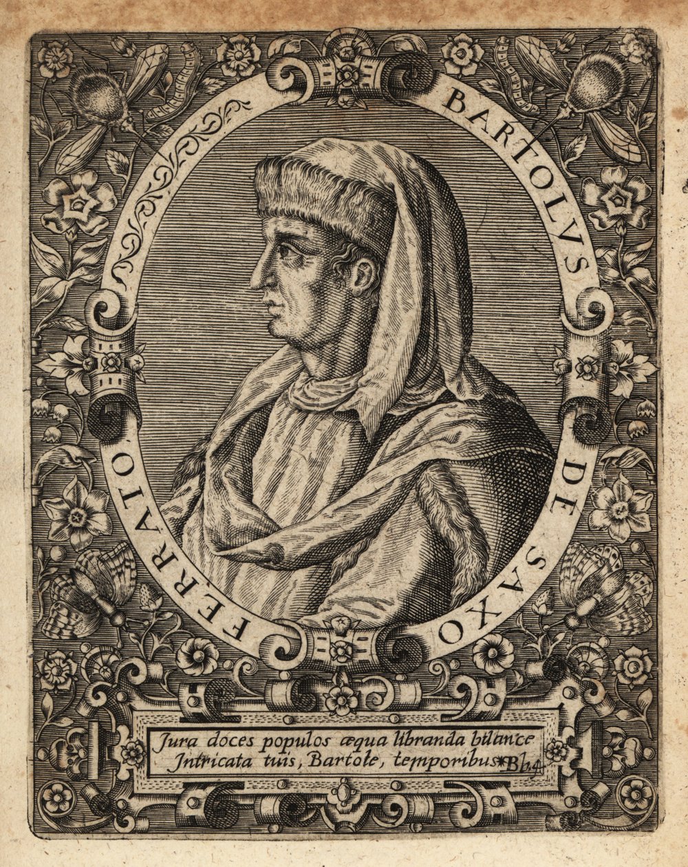 Bartolus de Saxoferrato, profesor de derecho italiano de Theodore de Bry