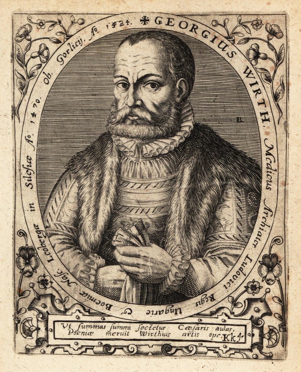 George Wirth, médico alemán, nacido en Gorlice 1424. de Theodore de Bry