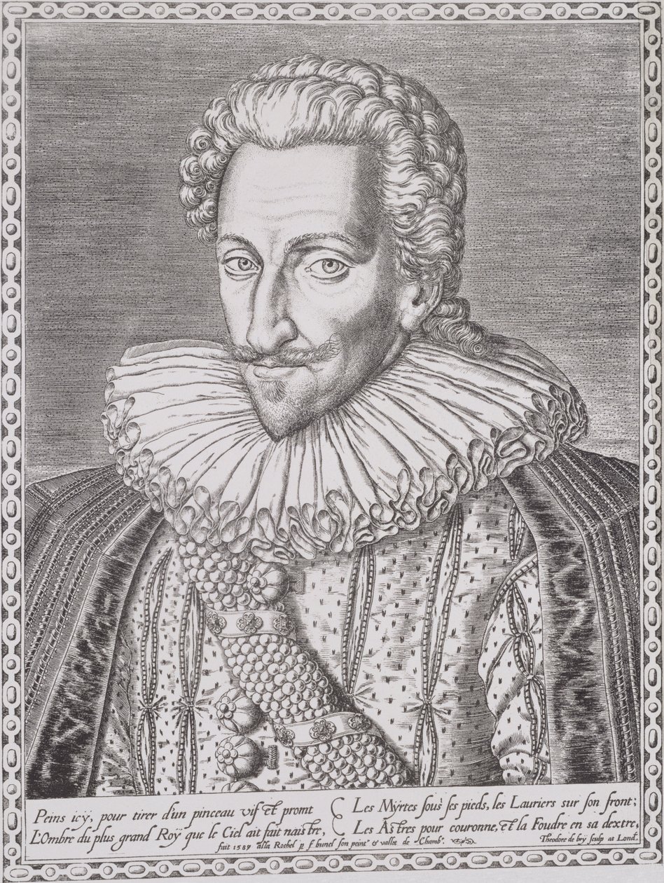 Enrique IV (1553-1610) como Rey de Navarra, 1589 de Theodore de Bry