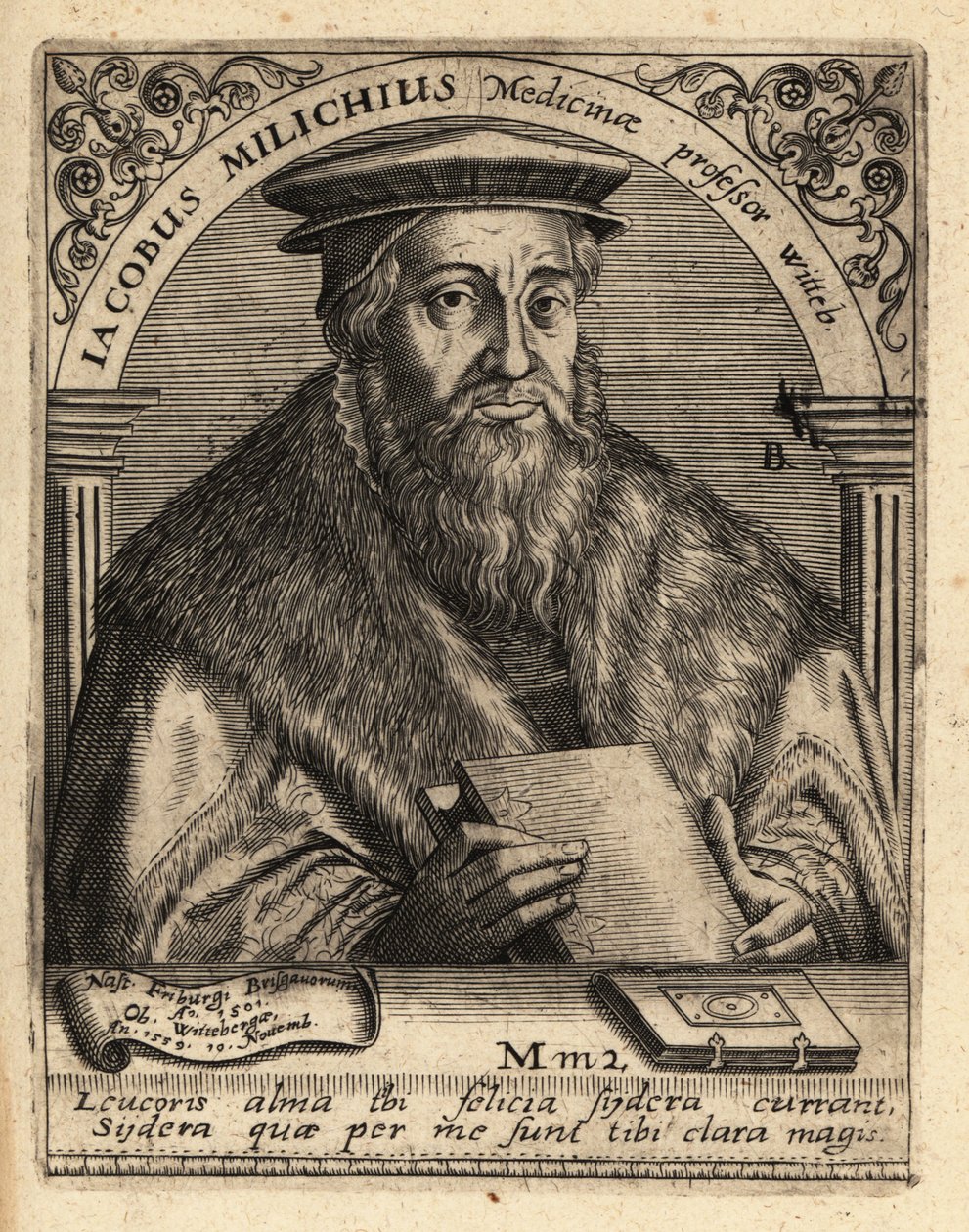 Jacob Milich, astrónomo alemán de Theodore de Bry