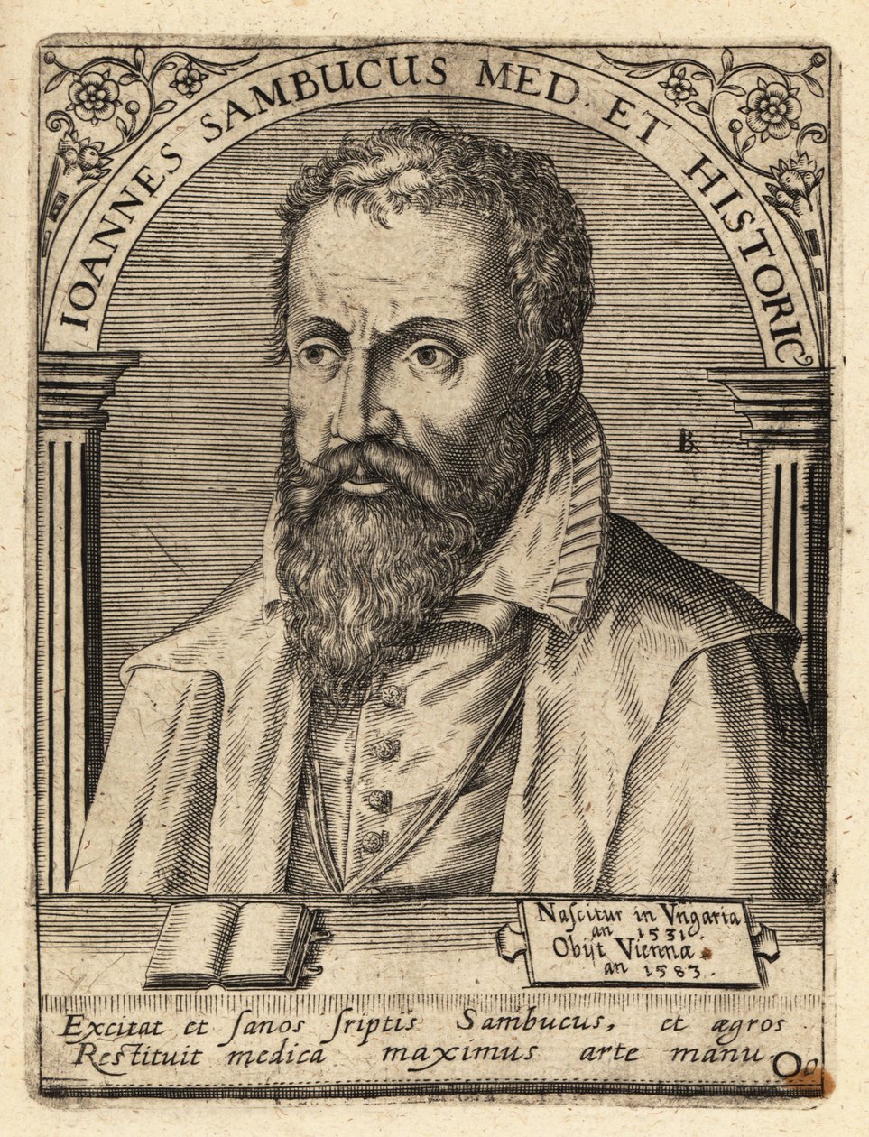 Janos Zsamboky, erudito humanista húngaro de Theodore de Bry