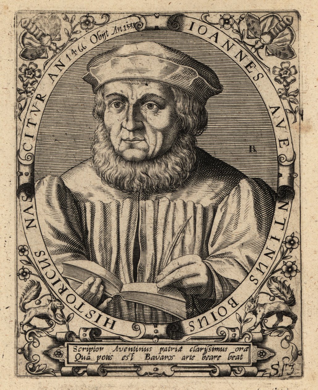 Johannes Aventinus, historiador bávaro de Theodore de Bry