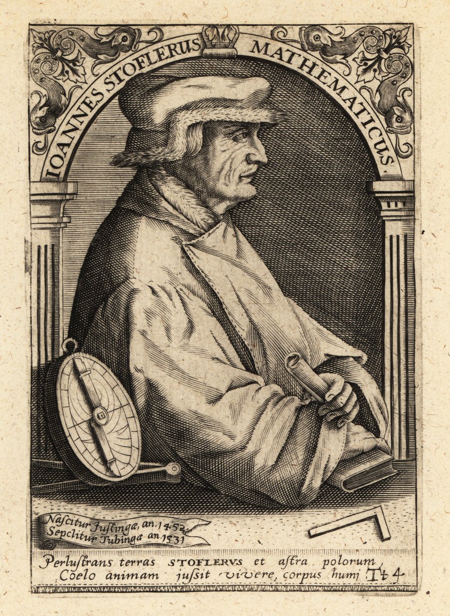 Johannes Stoffler, matemático alemán de Theodore de Bry