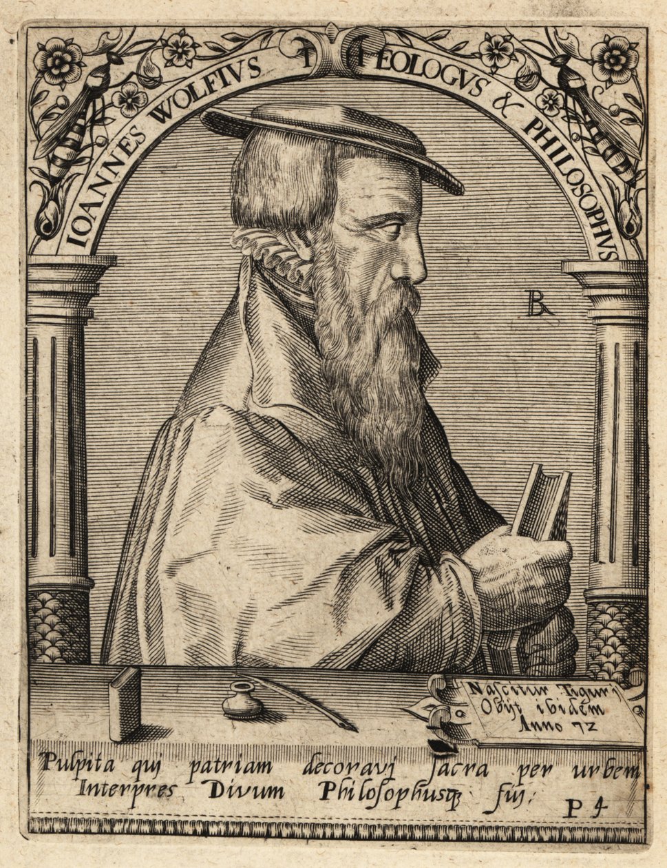 Johannes Wolf, c.1521-1572, teólogo reformado suizo. de Theodore de Bry