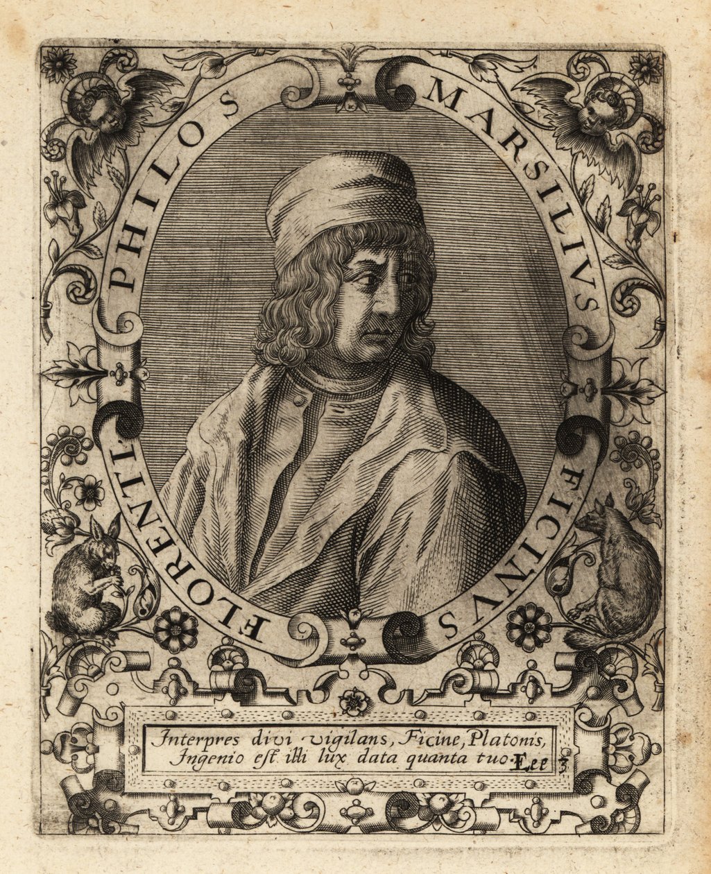 Marsilio Ficino, erudito italiano de Theodore de Bry