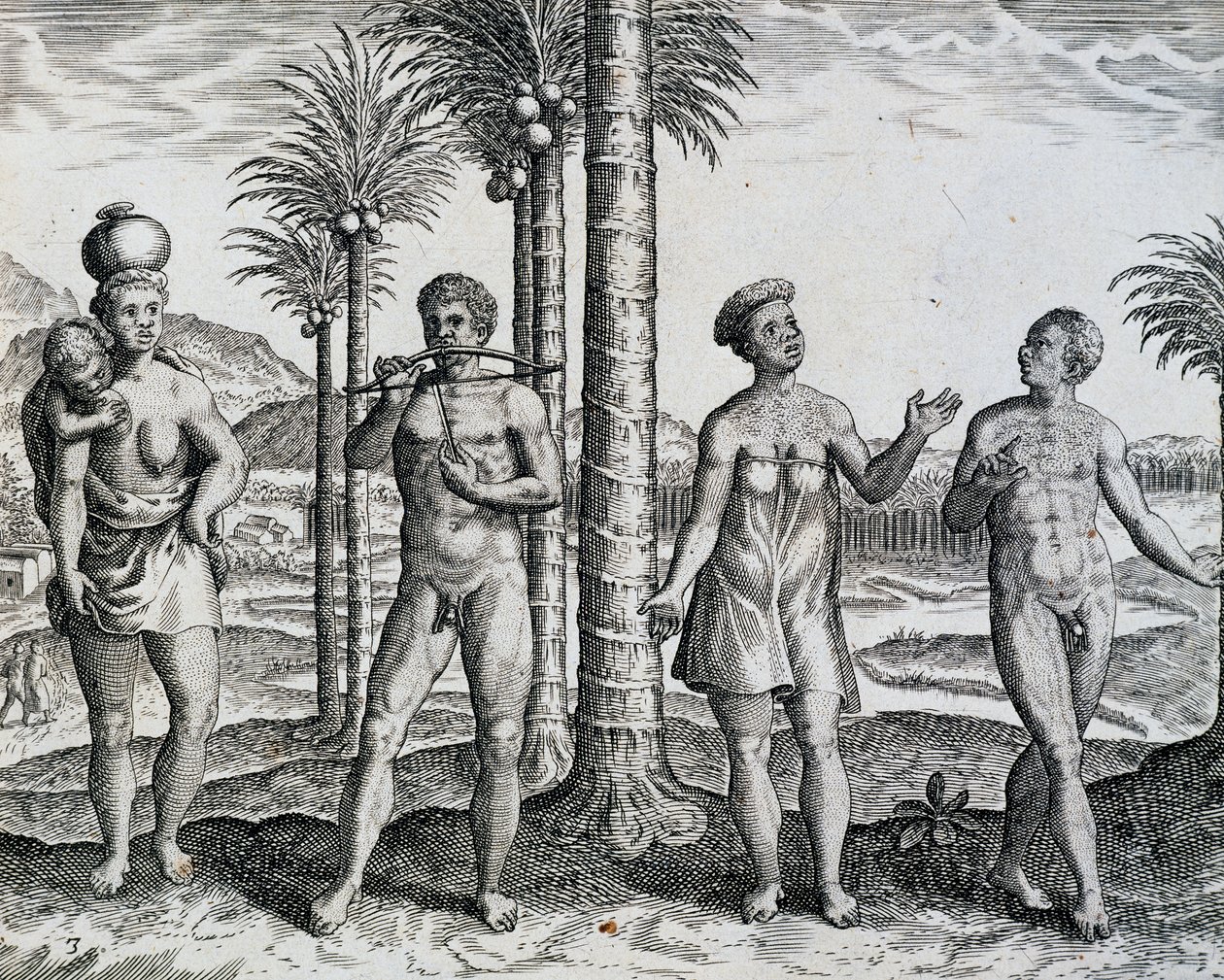 Nativo de Etiopía, de la obra India Orientalis, grabado por Theodor de Bry, África de Theodore de Bry
