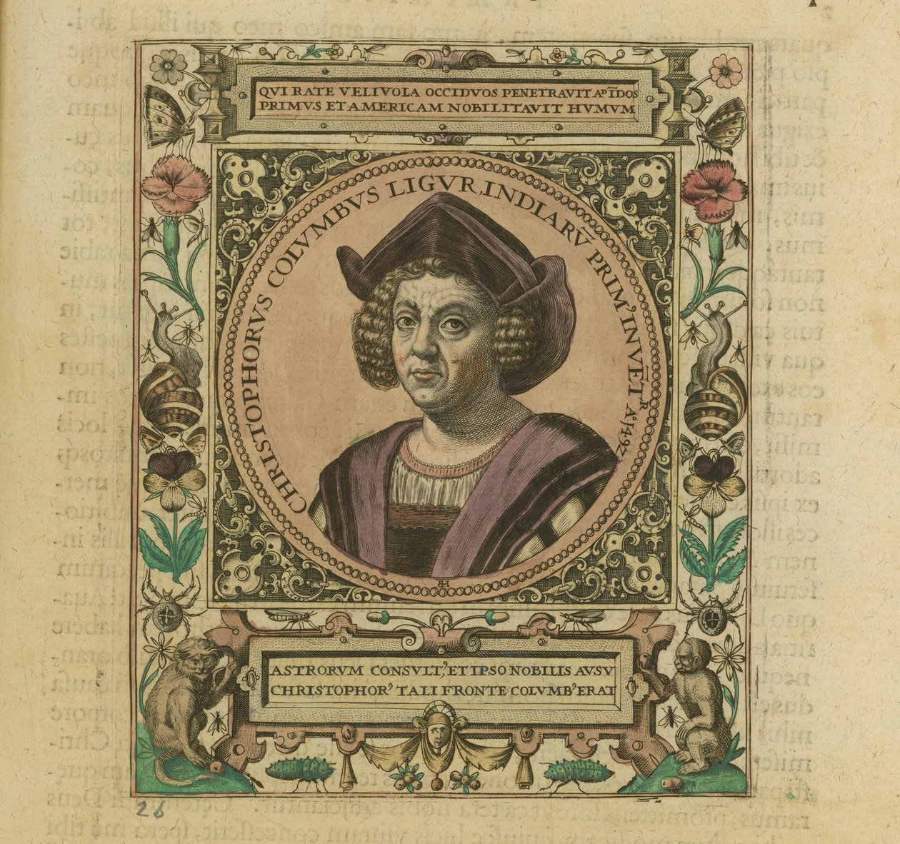 Retrato de Cristóbal Colón, 1595 de Theodore de Bry