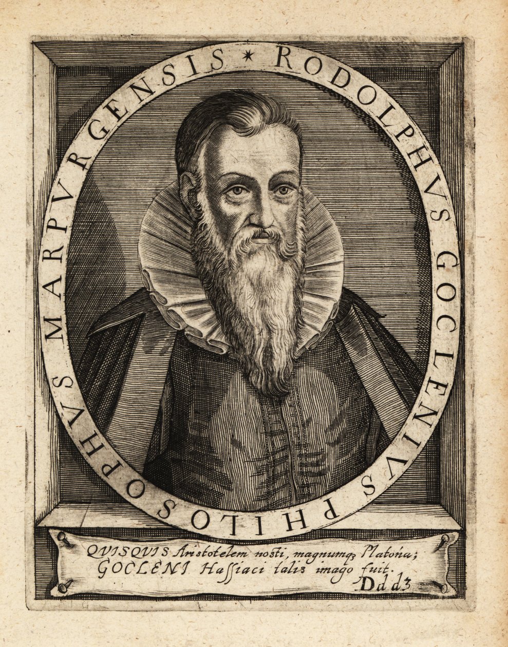 Rudolph Goclenius el Viejo, filósofo escolástico alemán de Theodore de Bry