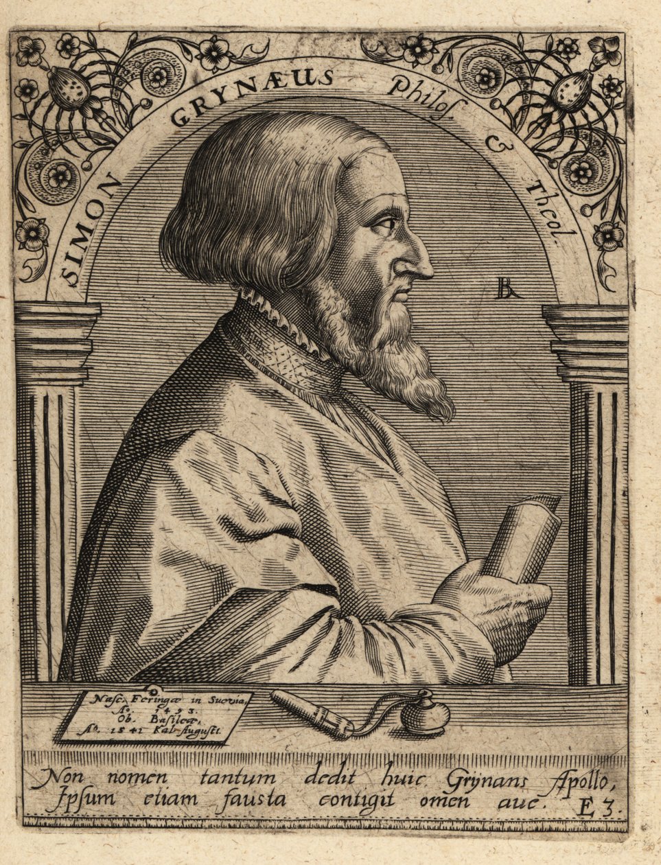 Simon Griner; 1493-1541, erudito alemán de Theodore de Bry