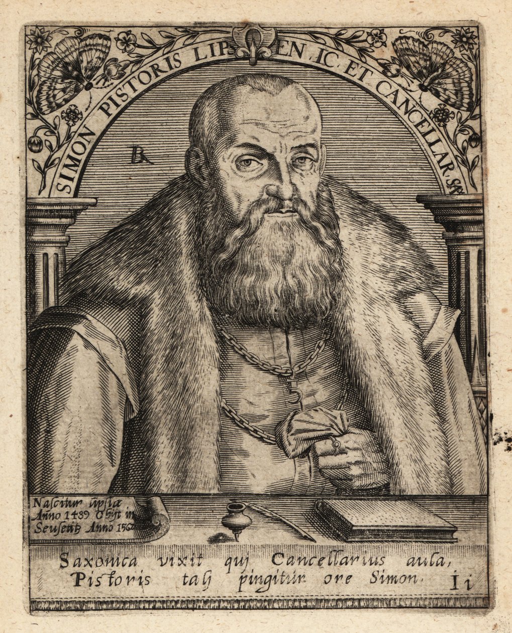 Simon Pistoris el Joven, jurista alemán. de Theodore de Bry