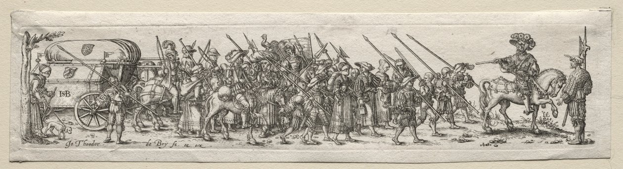 Soldados en marcha de Theodore de Bry