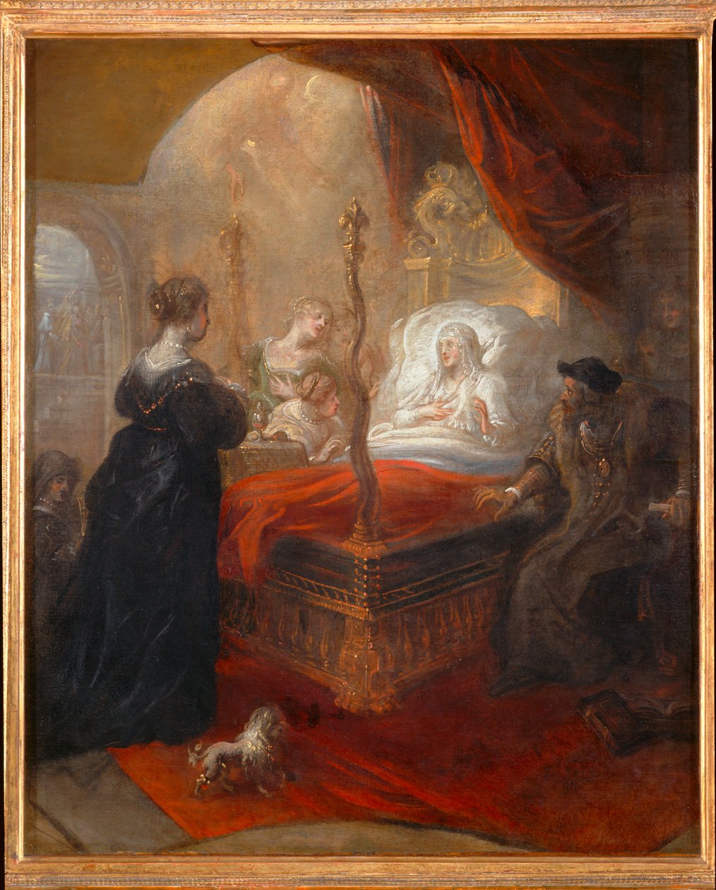 San Francisco de Paula profetizando un hijo a Luisa de Saboya ... de Theodore van Thulden