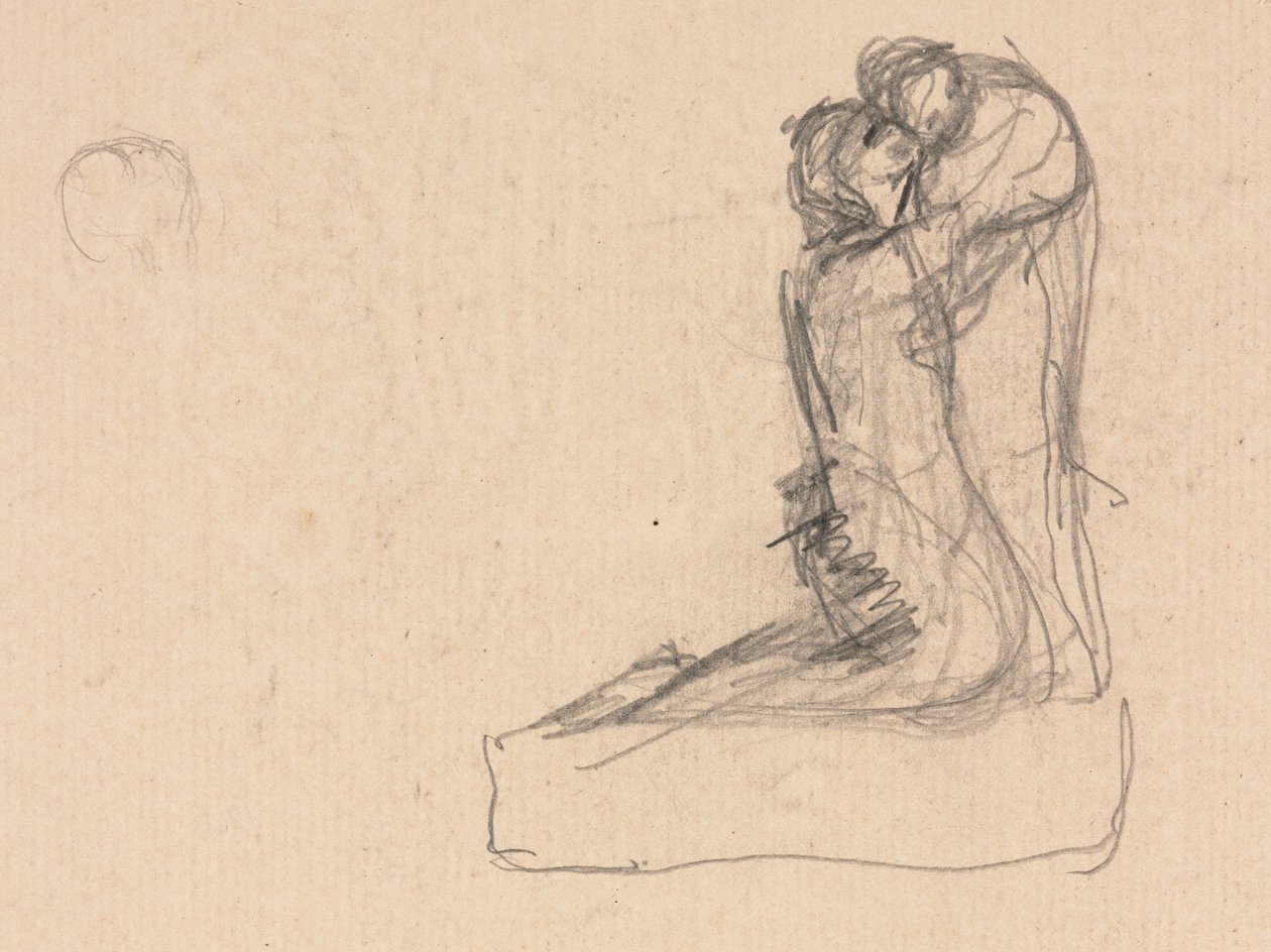 Bosquejo de dos figuras abrazándose (verso) de Theodule Ribot
