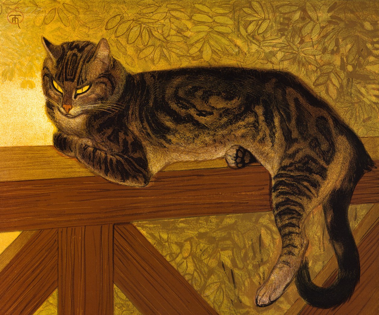 Verano, gato sobre una balaustrada, 1909 de Théophile Alexandre Steinlen