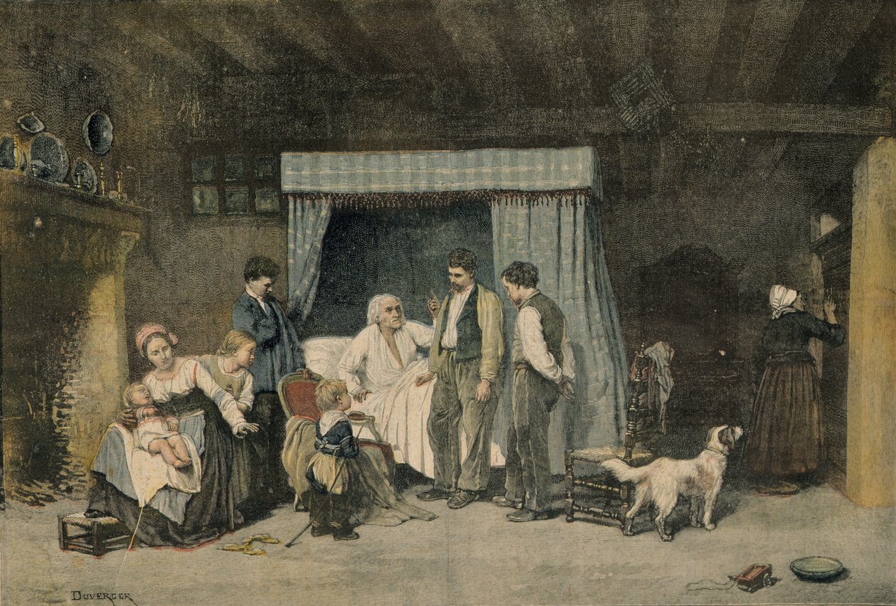 El Trabajador y sus Hijos, ilustración de Le Petit Journal, 12 de marzo de 1892 de Theophile Emmanuel Duverger
