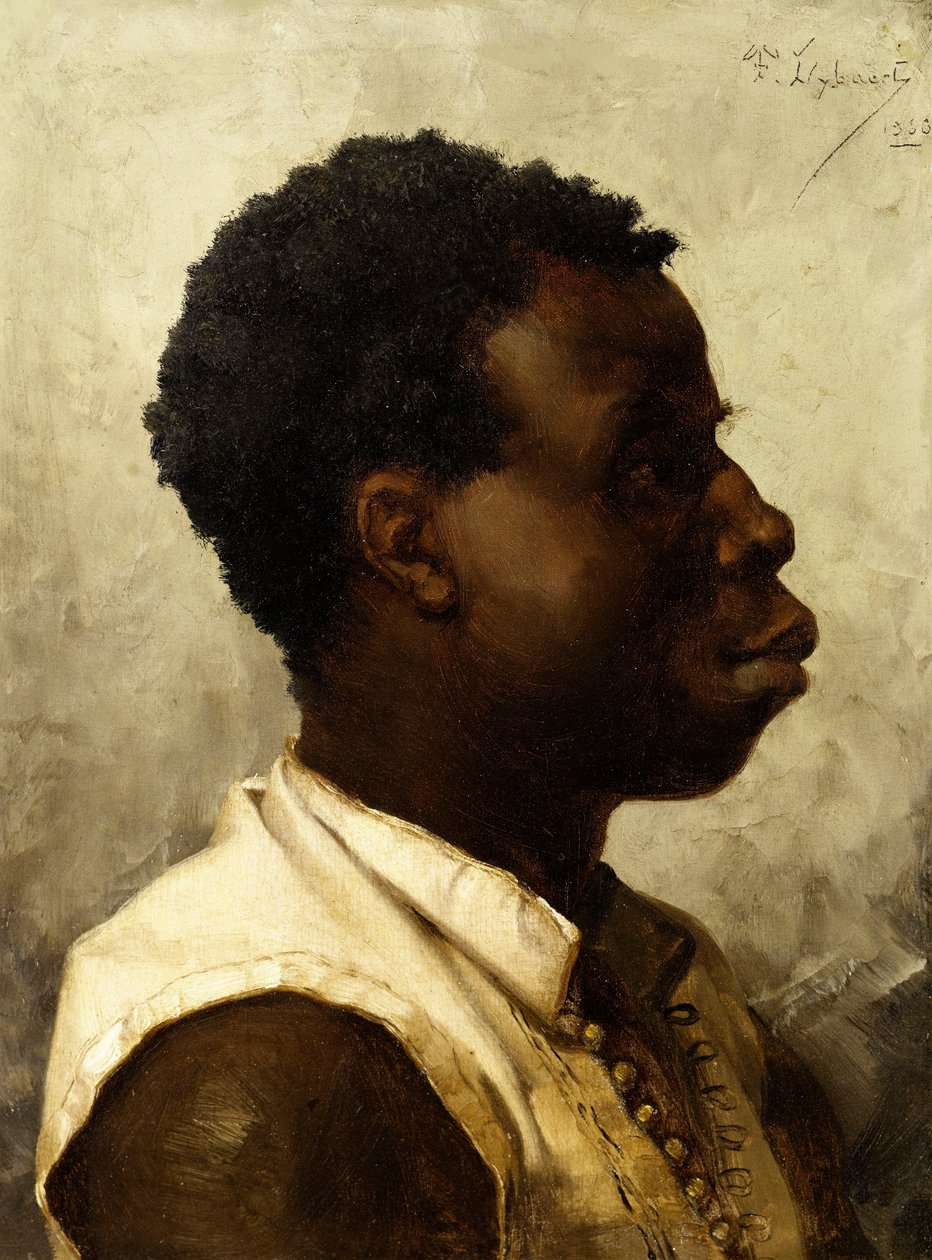 Retrato de un joven africano, 1883 de Theophile Marie Francois Lybaert