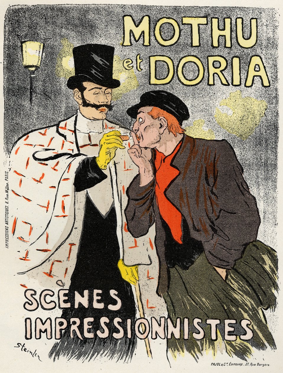 Arte. Entretenimiento. Los cantantes Mothu y Doria. Póster de Steinlen, Francia de Théophile Alexandre Steinlen