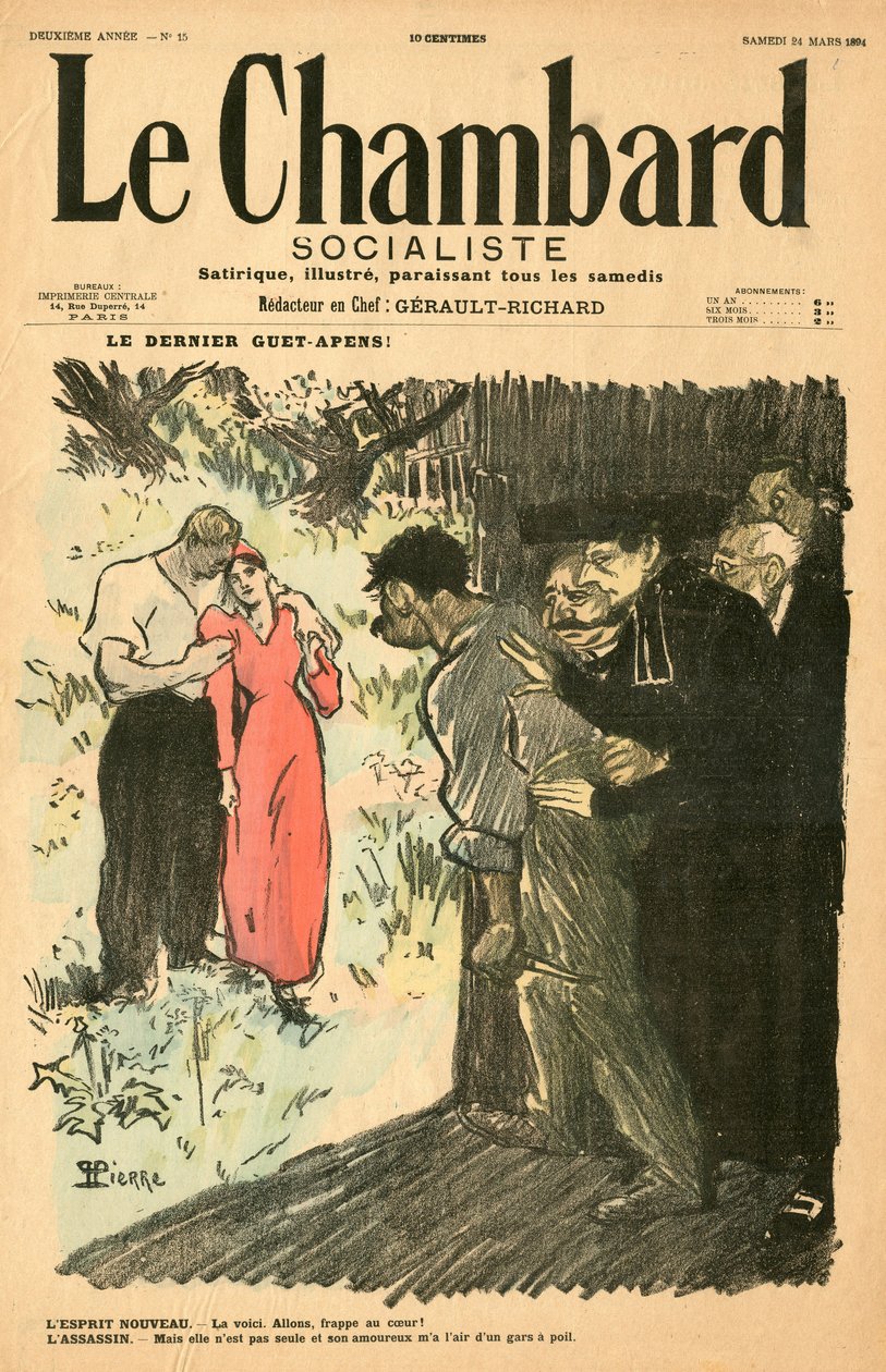 Portada de "Le Chambard socialiste", Satírico en Colores de Théophile Alexandre Steinlen
