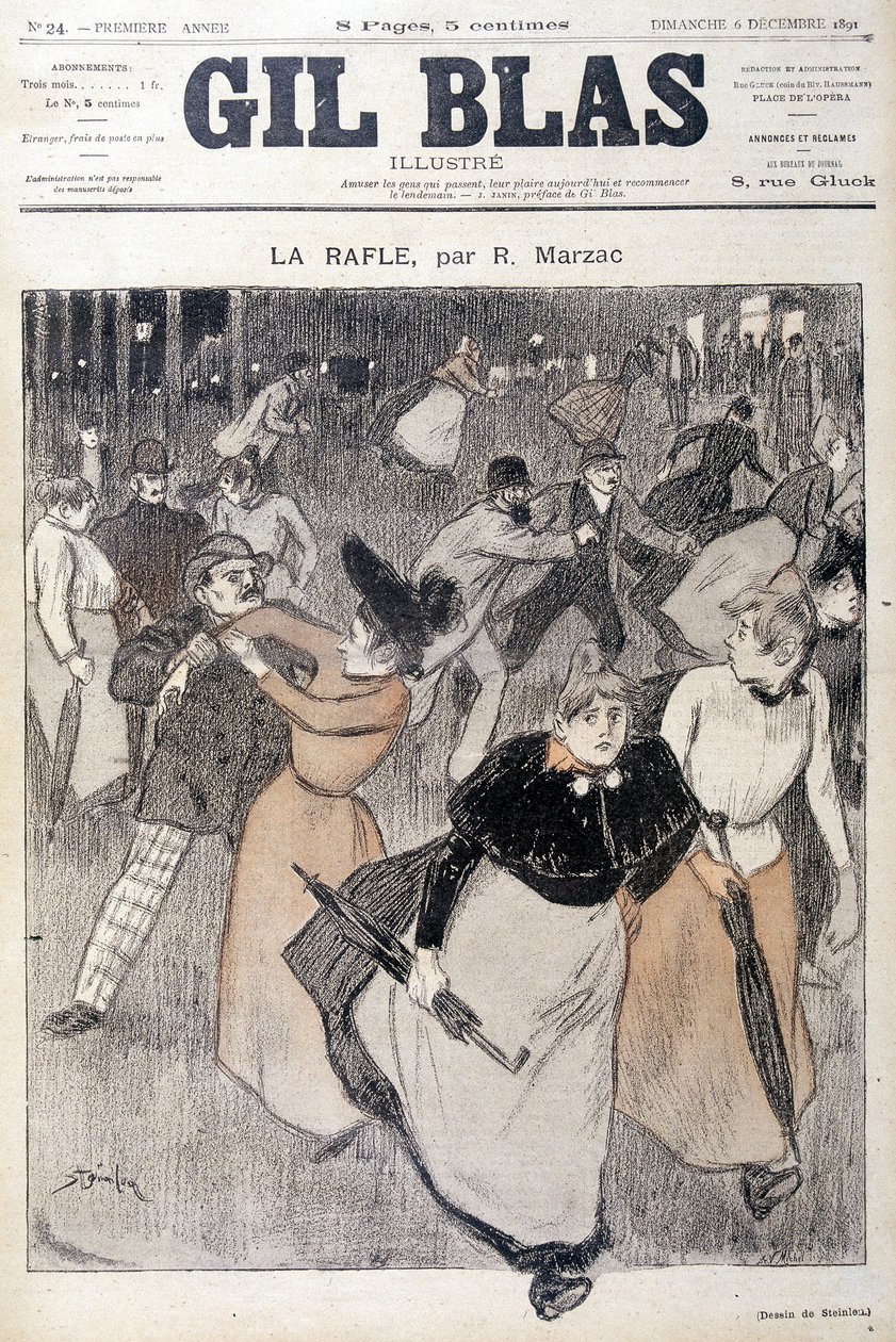 Dibujo de Steinlen en Gil Blas, 6/12/1891 de Théophile Alexandre Steinlen