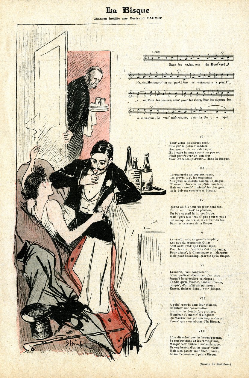 Última página de la revista Gil Blas no. 4 del 22 de enero de Théophile Alexandre Steinlen