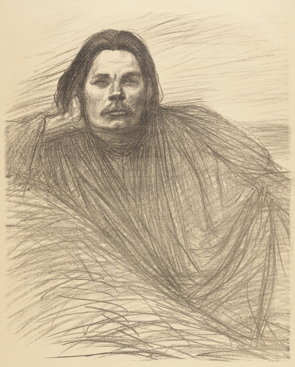 Retrato de Maksim Gorki recostado de Théophile Alexandre Steinlen