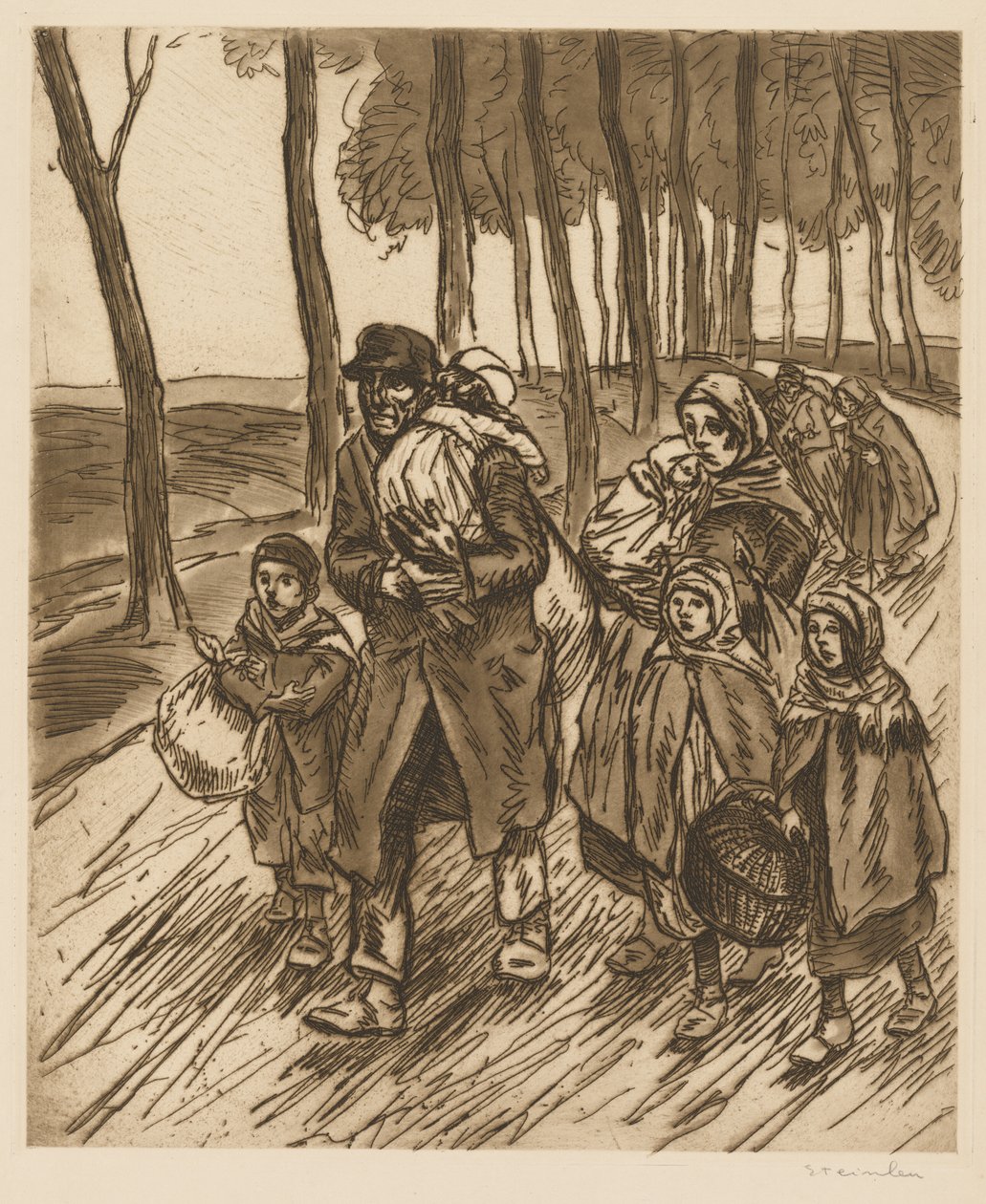 Familia de refugiados de Théophile Alexandre Steinlen