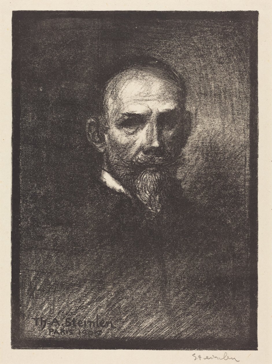 Autorretrato (Steinlen de frente, con la cabeza erguida) de Théophile Alexandre Steinlen