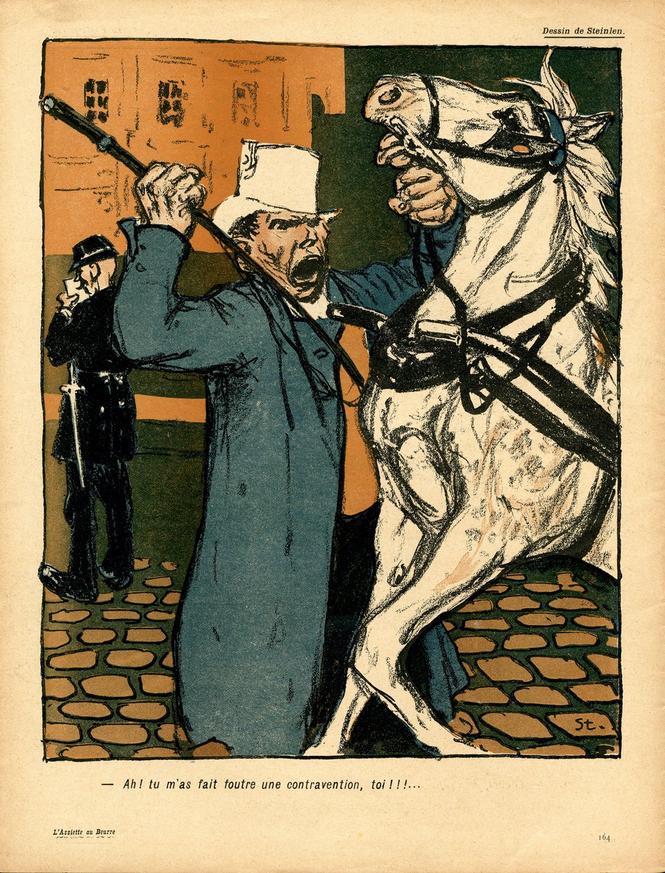 El Plato de Mantequilla, Satírico en Colores de Théophile Alexandre Steinlen