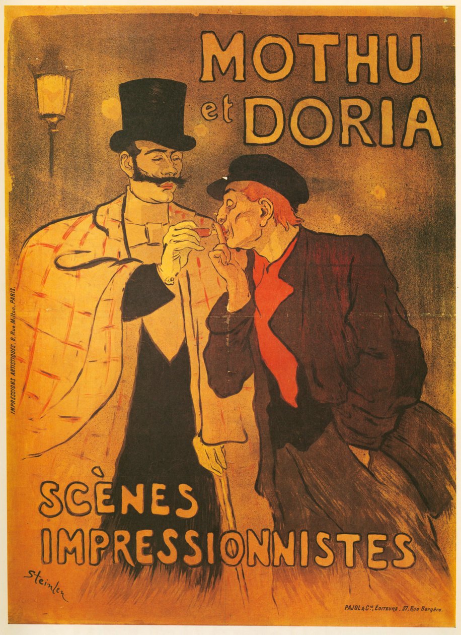 Theophile A. Steinlen: Mothu y Doria. Escenas impresionistas. Francia ... (litografía) de Théophile Alexandre Steinlen