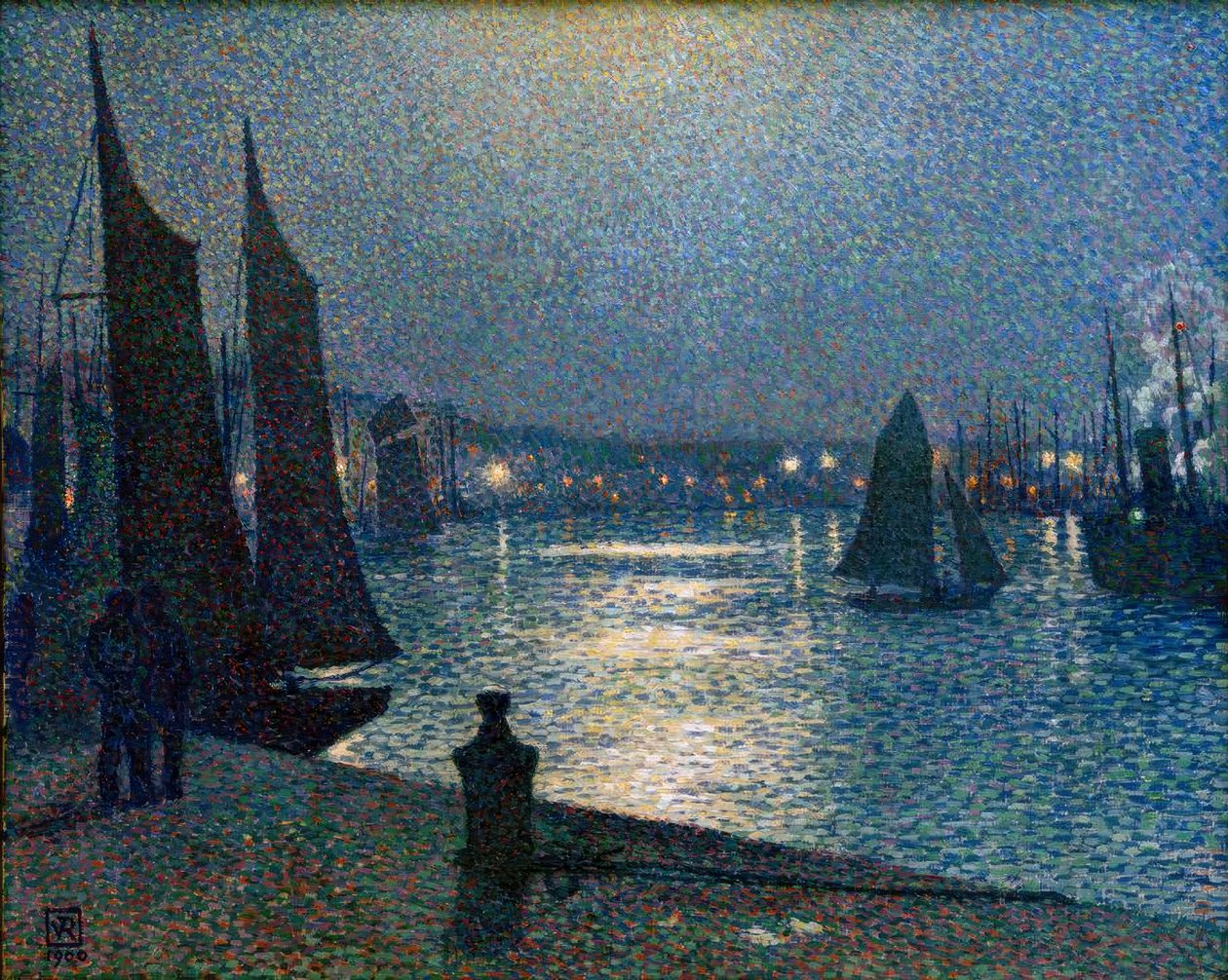 Th. v. Rysselberghe, noche de luna en Boulogne de Théo van Rysselberghe