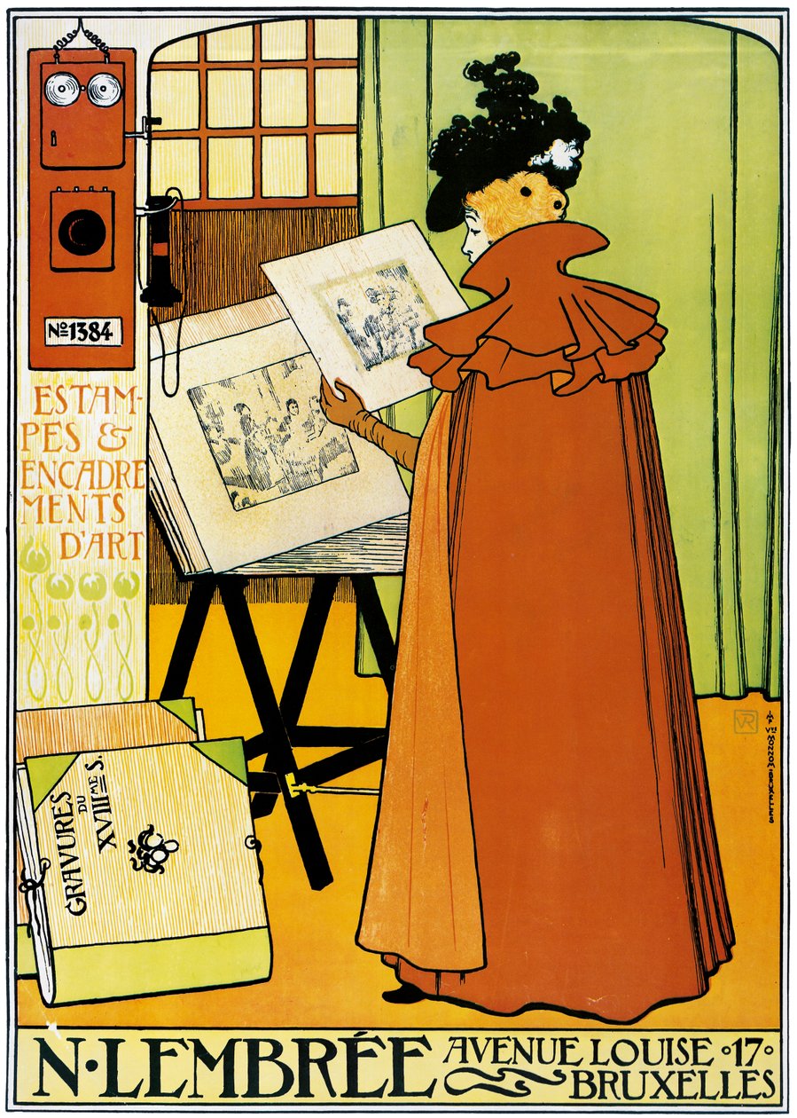 Cartel publicitario de la galería de arte Lembree en Bruselas de Théo van Rysselberghe