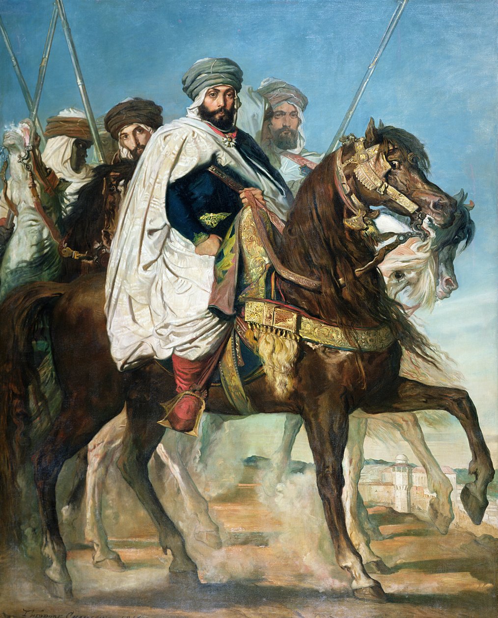 Ali Ben Ahmed, el último califa de Constantina, con su séquito fuera de Constantina, 1845 de Théodore Chassériau