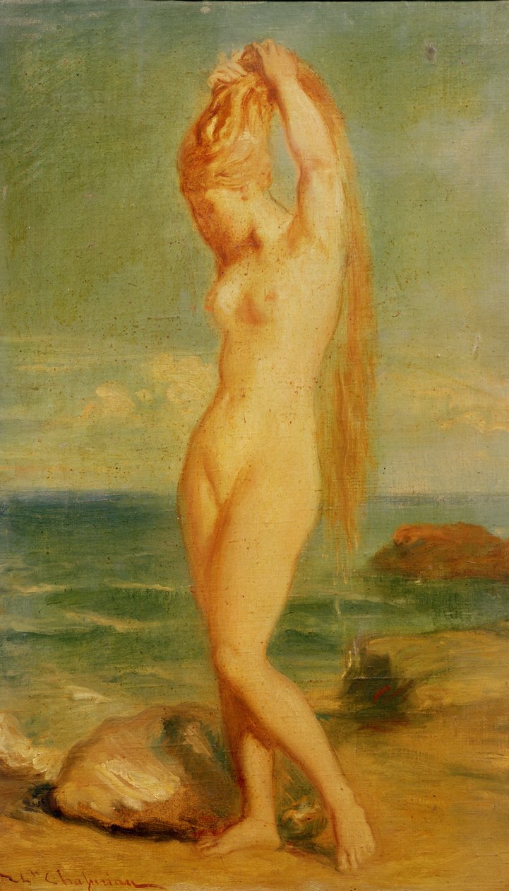 Venus representada en un paisaje marino (estudio), 1839 de Théodore Chassériau