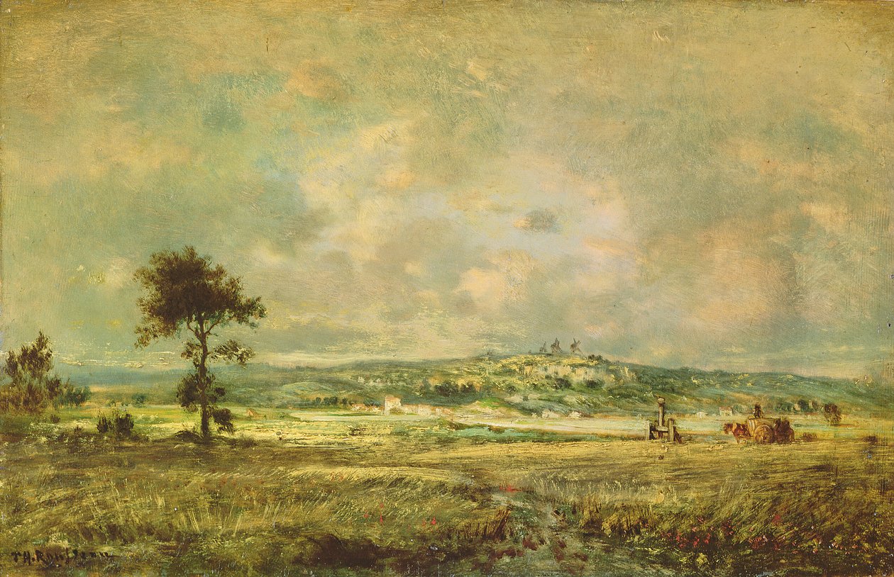 Efectos de una Tormenta, Vista de la Llanura de Montmartre de Pierre Etienne Theodore Rousseau